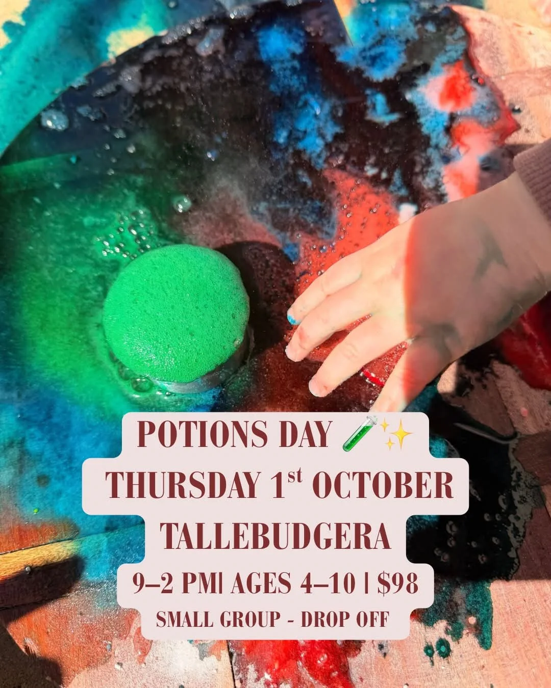 🧪✨ GOLD COAST SCHOOL HOLIDAY POTIONS DAY

Need something fun for the kids this Thursday?

We&rsquo;re spending the day outdoors in Tallebudgera with a special Potions experience from Steam Powered Education &mdash; mixing, experimenting, creating an