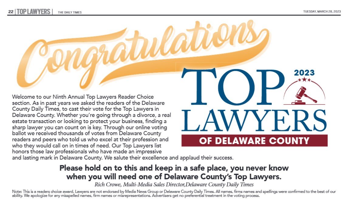 2023 Top Lawyers of Delaware County