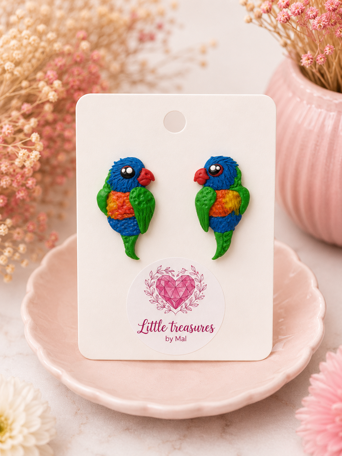 🦜 Parrot Stud Earrings