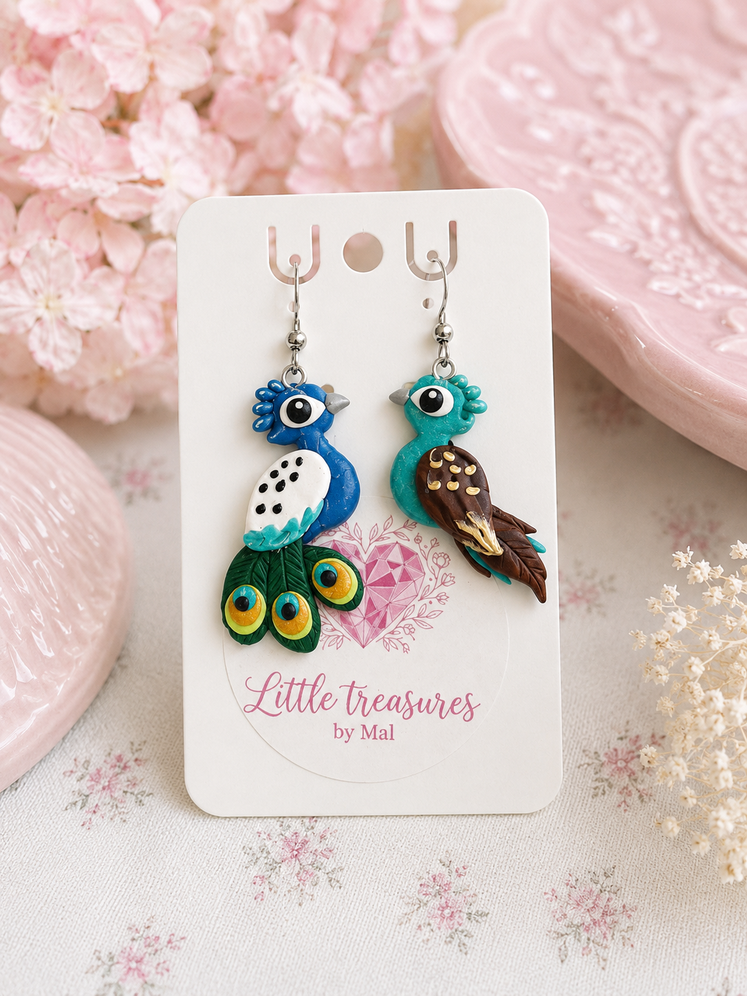 Peacock earrings