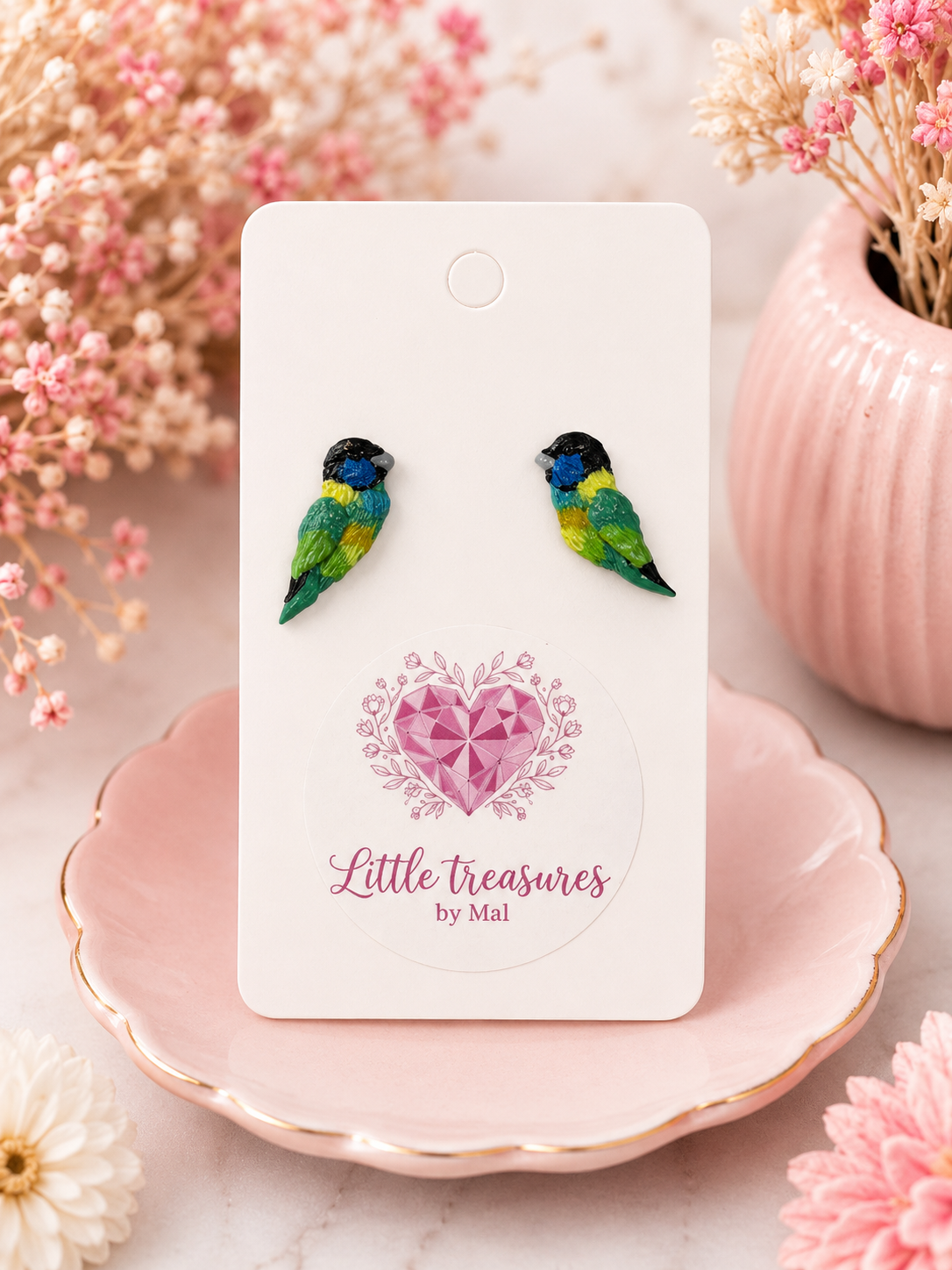 🦜 Parrot Stud Earrings