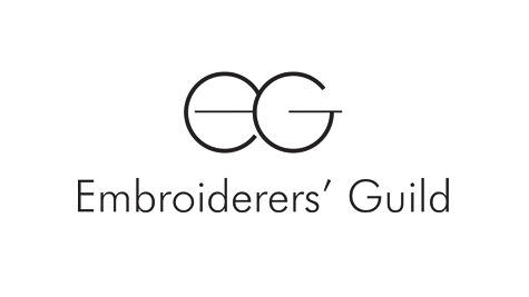 Logo for Embroiderers' Guild featuring stylized 'EG' initials with text 'Embroiderers' Guild' below.