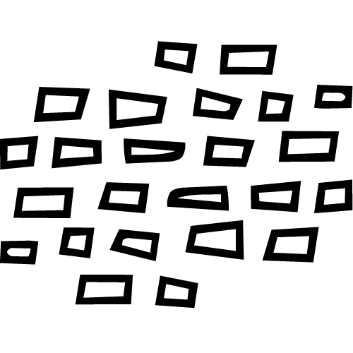 Abstract pattern of irregular black shapes with no background.