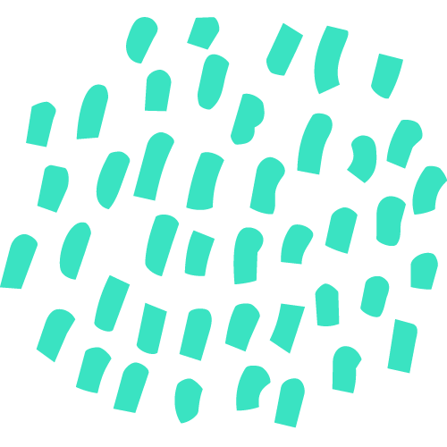Abstract pattern of irregular turquoise shapes with no background.
