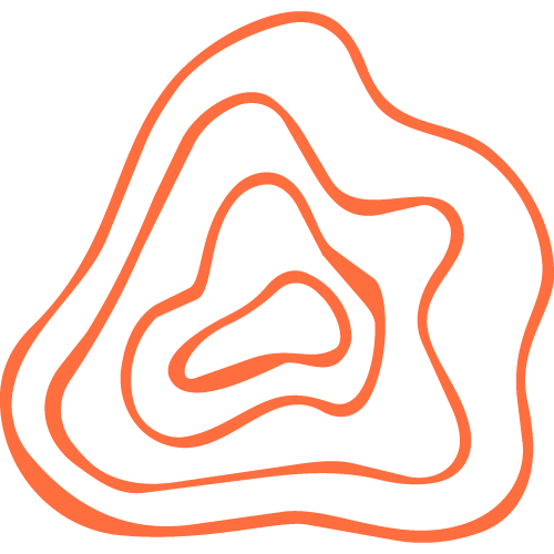 Abstract pattern of irregular orange shapes with no background.