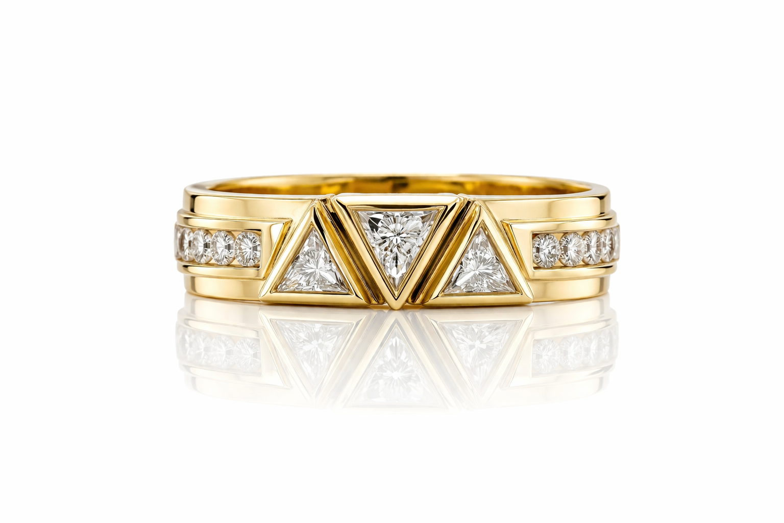 Trillian Three Stone Diamond Men’s Wedding Band