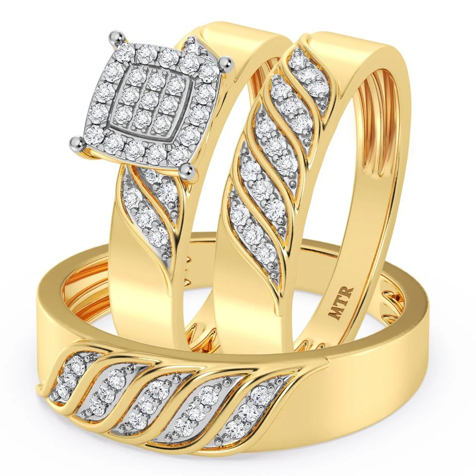 Three-piece bridal ring set