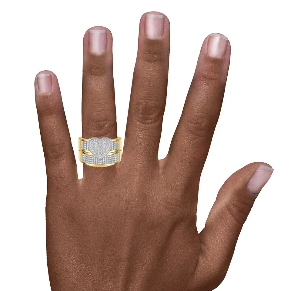 Veil & Vow heart-shaped ring set