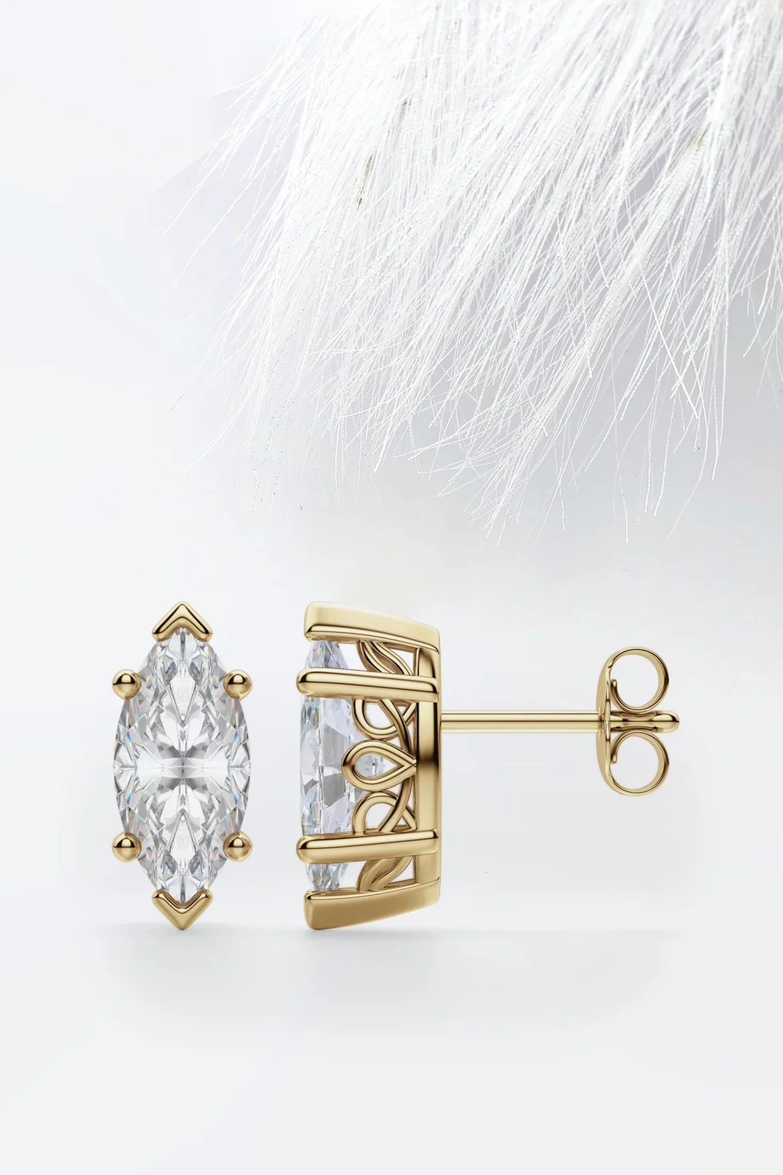 Fine Jewelry Marquise Diamond Stud Earrings