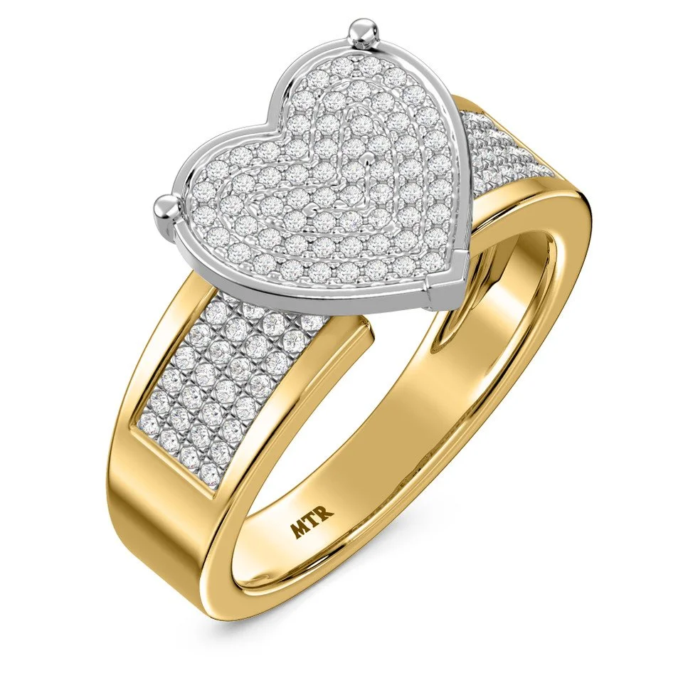 Heart-shaped wedding ring set