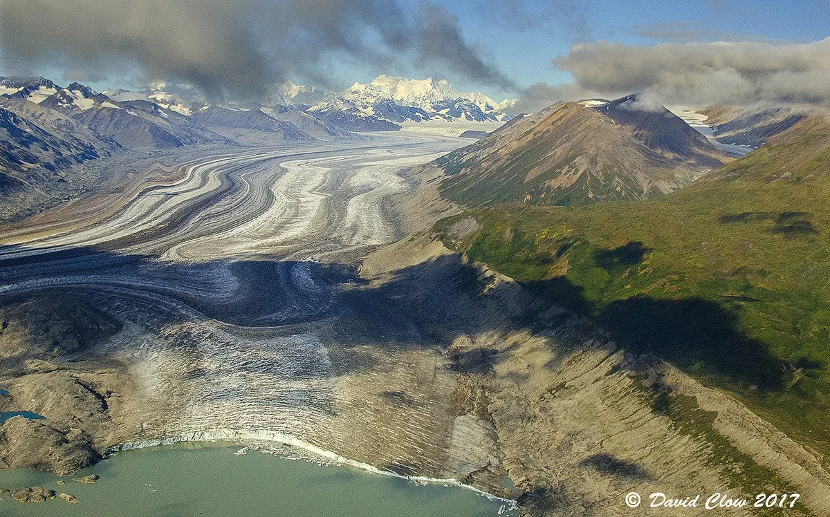 Lowell Glacier empties into Lowell Lake