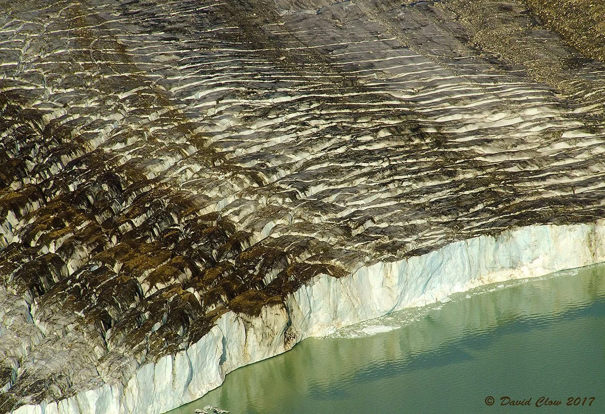 Lowell Glacier empties into Lowell Lake