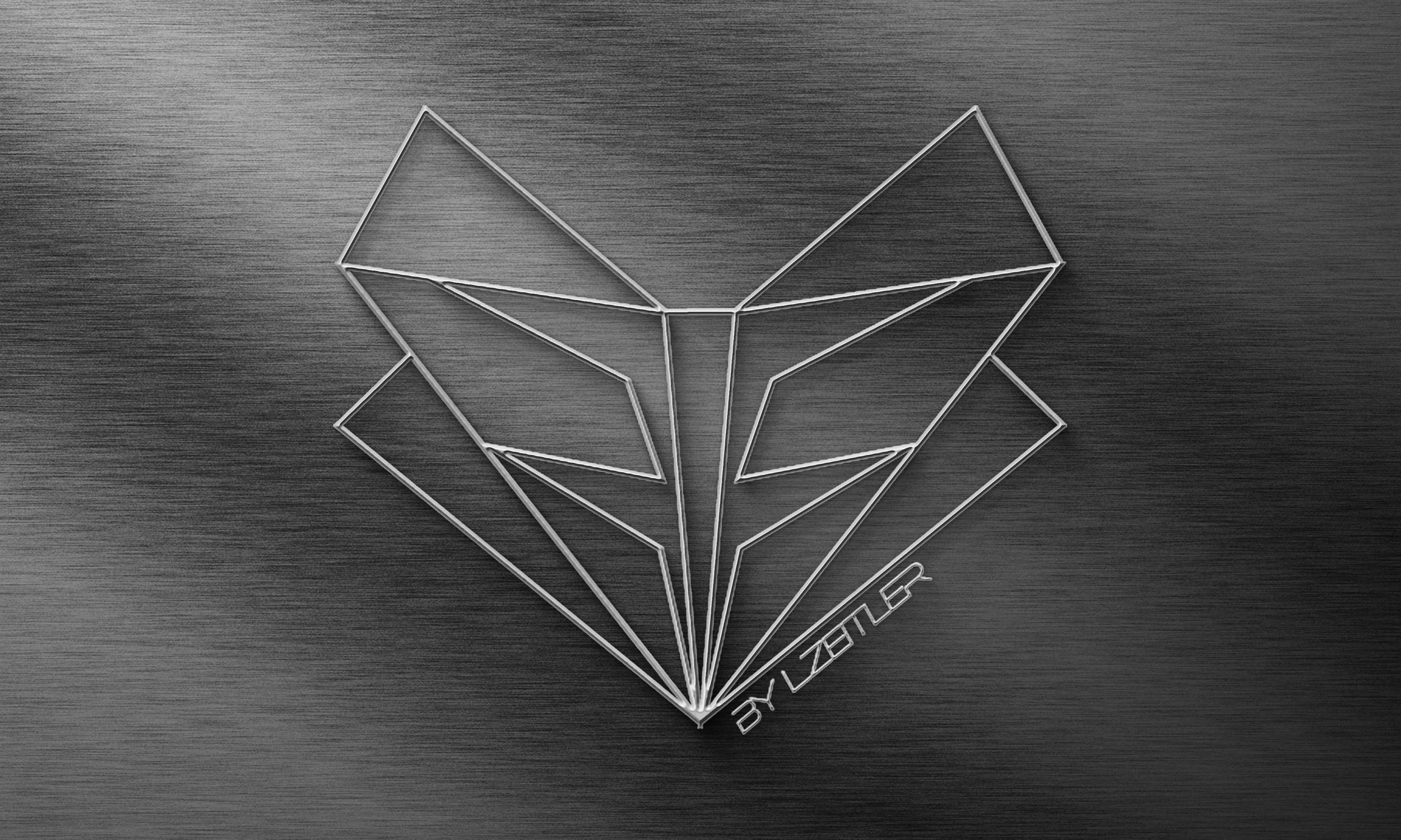 For Foxes Logo-Mark in Eisenoptik auf einer grauen Wand.