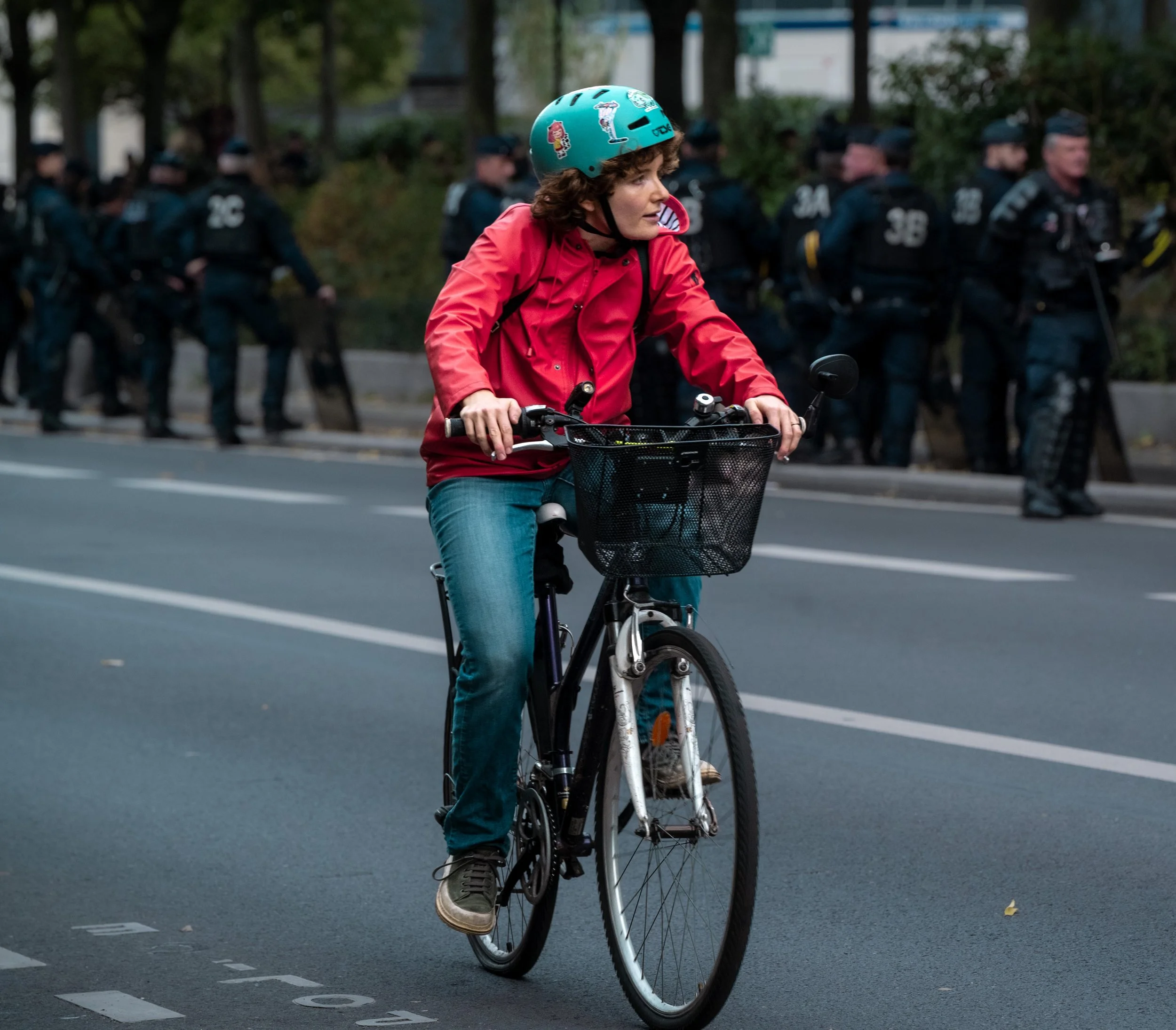 Woman in Red on Bike.jpg