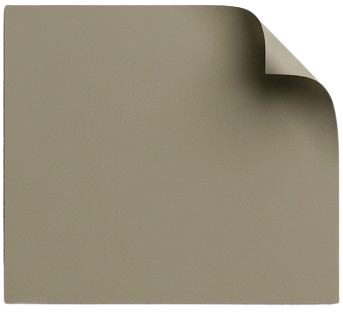 Ein klebriges, cremefarbenes Blatt mit einer abgerundeten Ecke, die leicht nach oben geschoben ist.