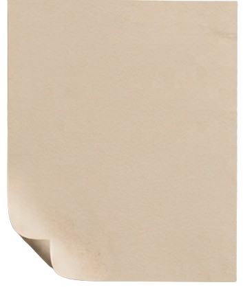 Ein leeres, leicht gebrauchtes Blatt Papier mit abgerundeten Ecken.