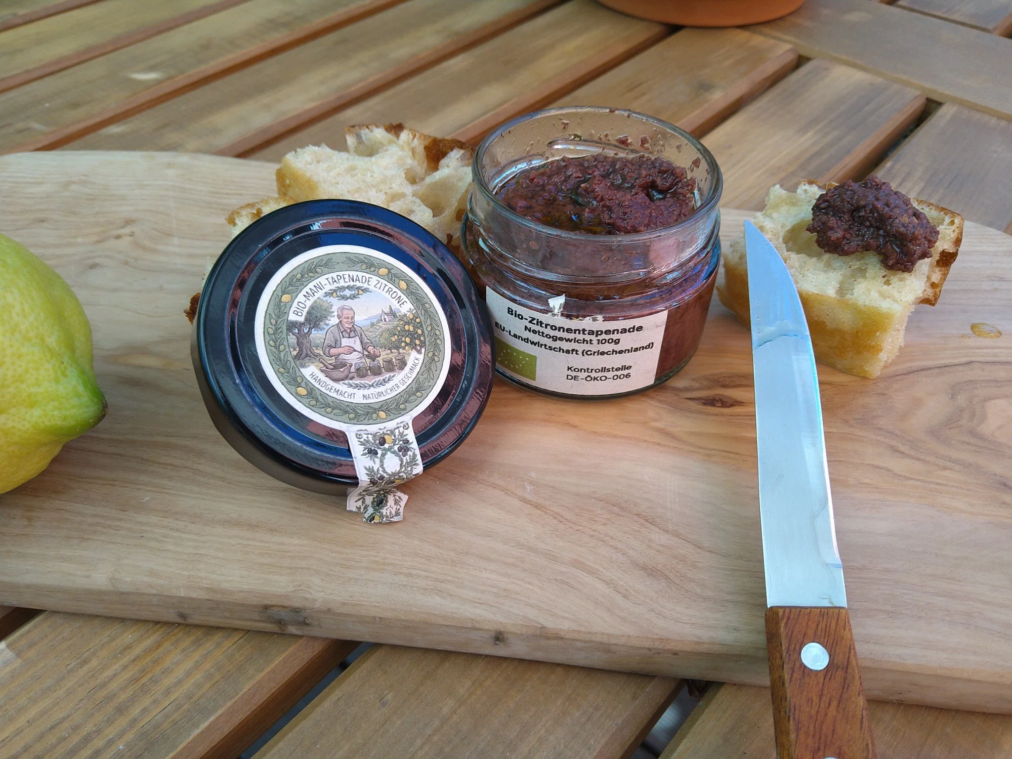 Ein Serviervorchlag unserer Zitronen Tapenade