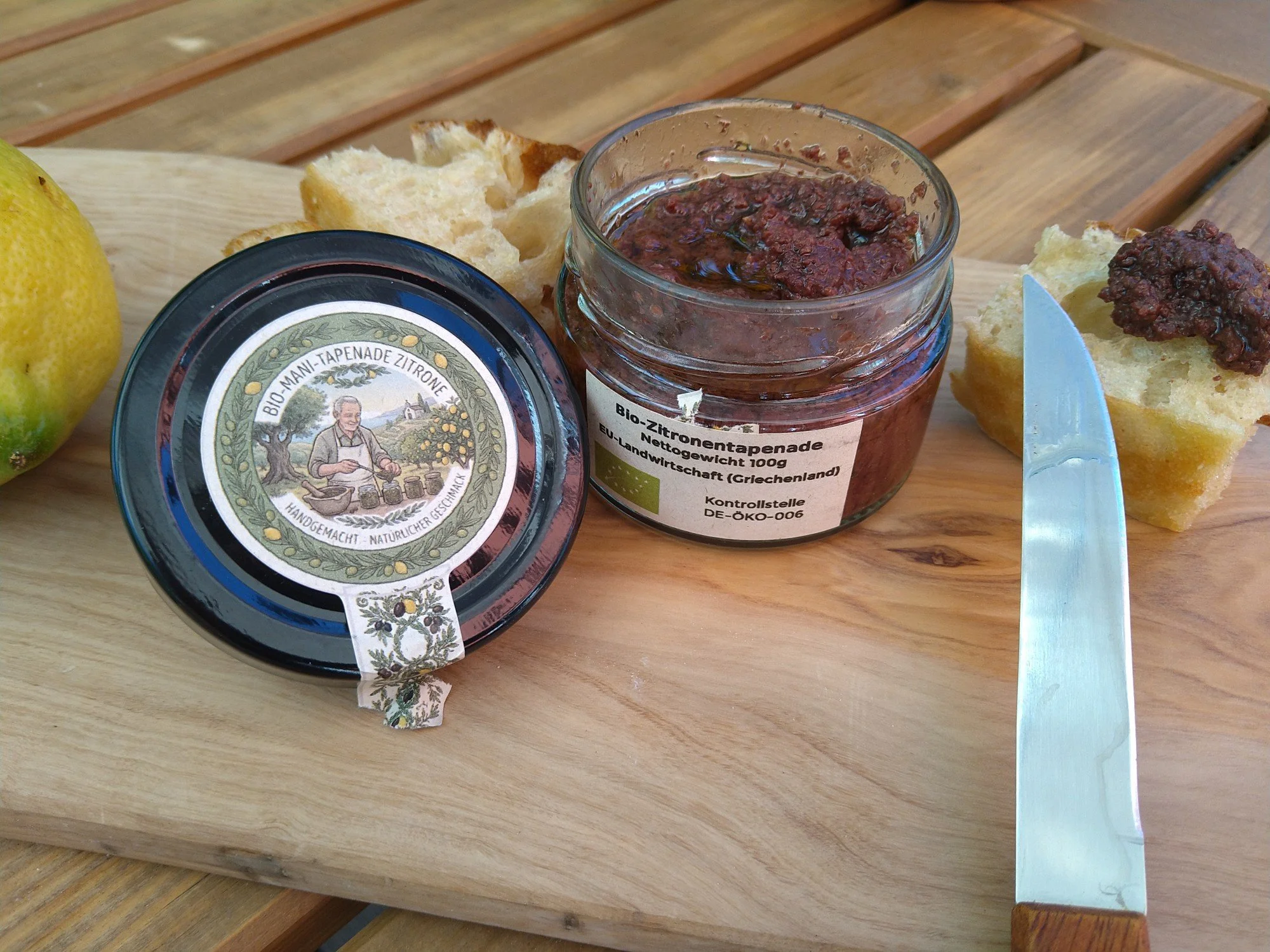 Ein Serviervorchlag unserer Zitronen Tapenade