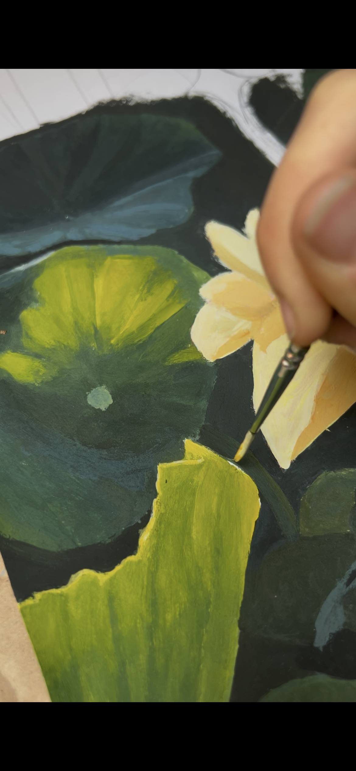 Close up of acrylic painting