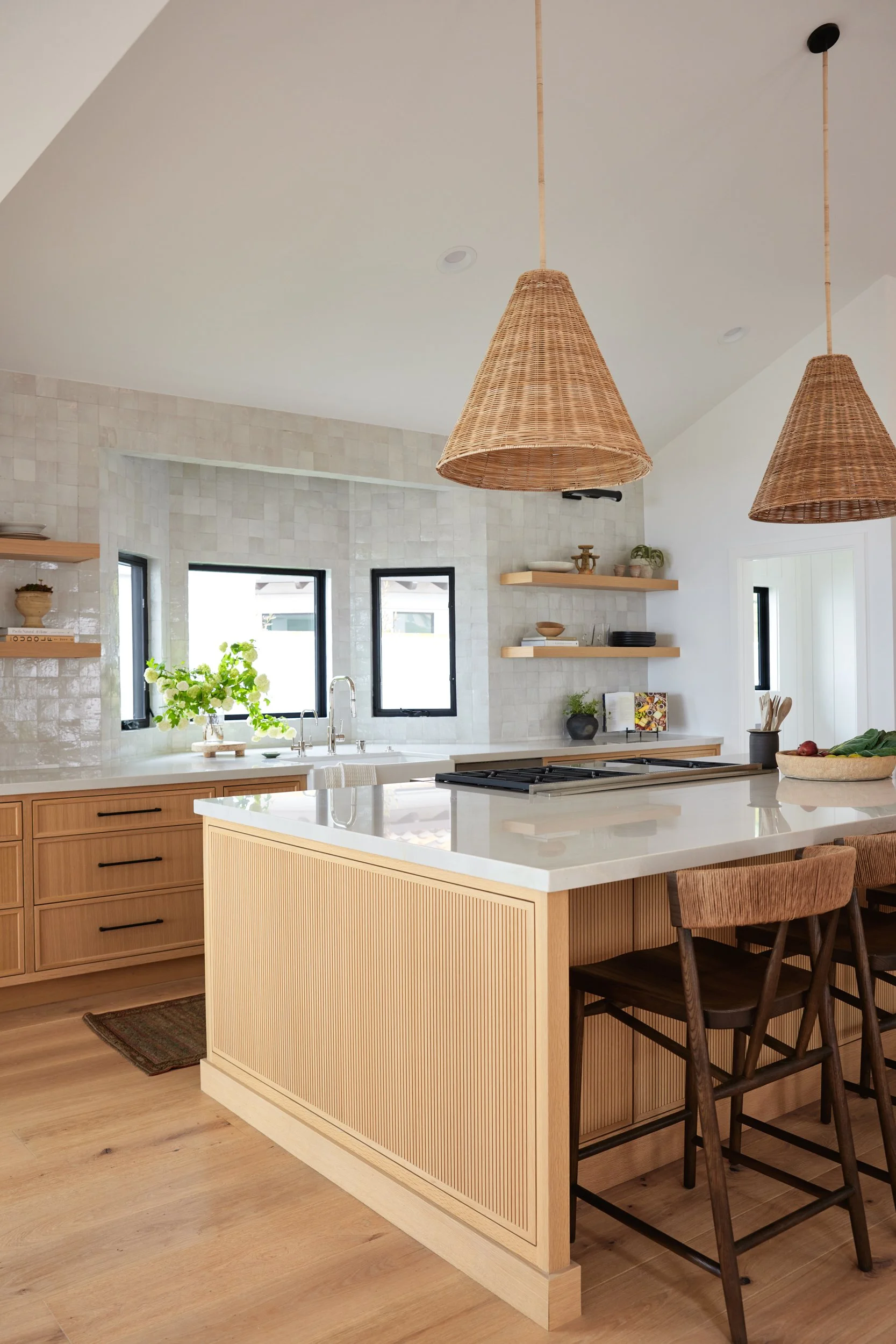 Ocean-view home in San Clemente designed by Spinazzola Interiors featuring warm neutral interiors, natural oak finishes and timeless coastal design.