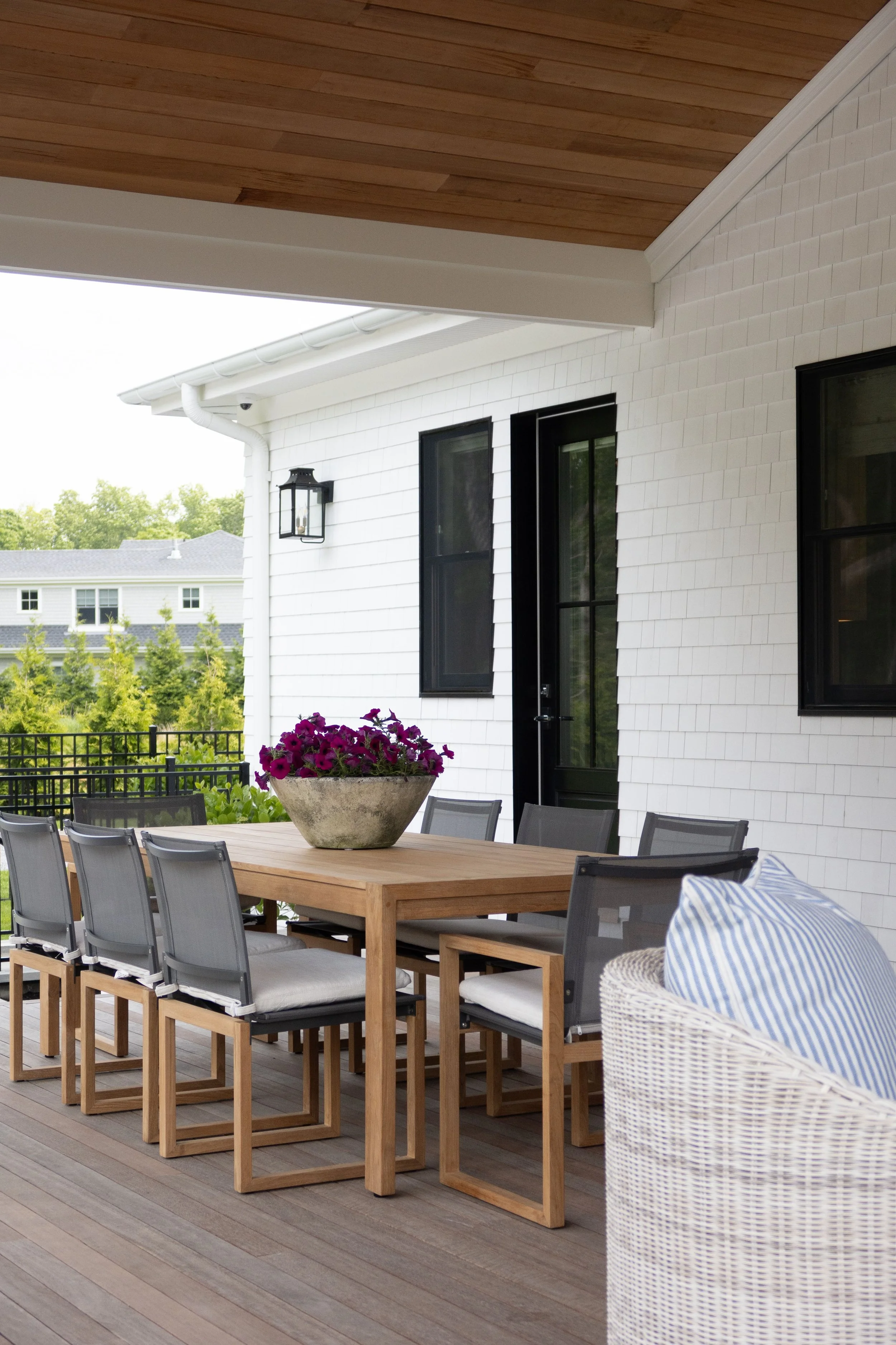 Hamptons coastal home designed by Spinazzola Interiors featuring reclaimed wood beams, handcrafted finishes and timeless luxury interiors.