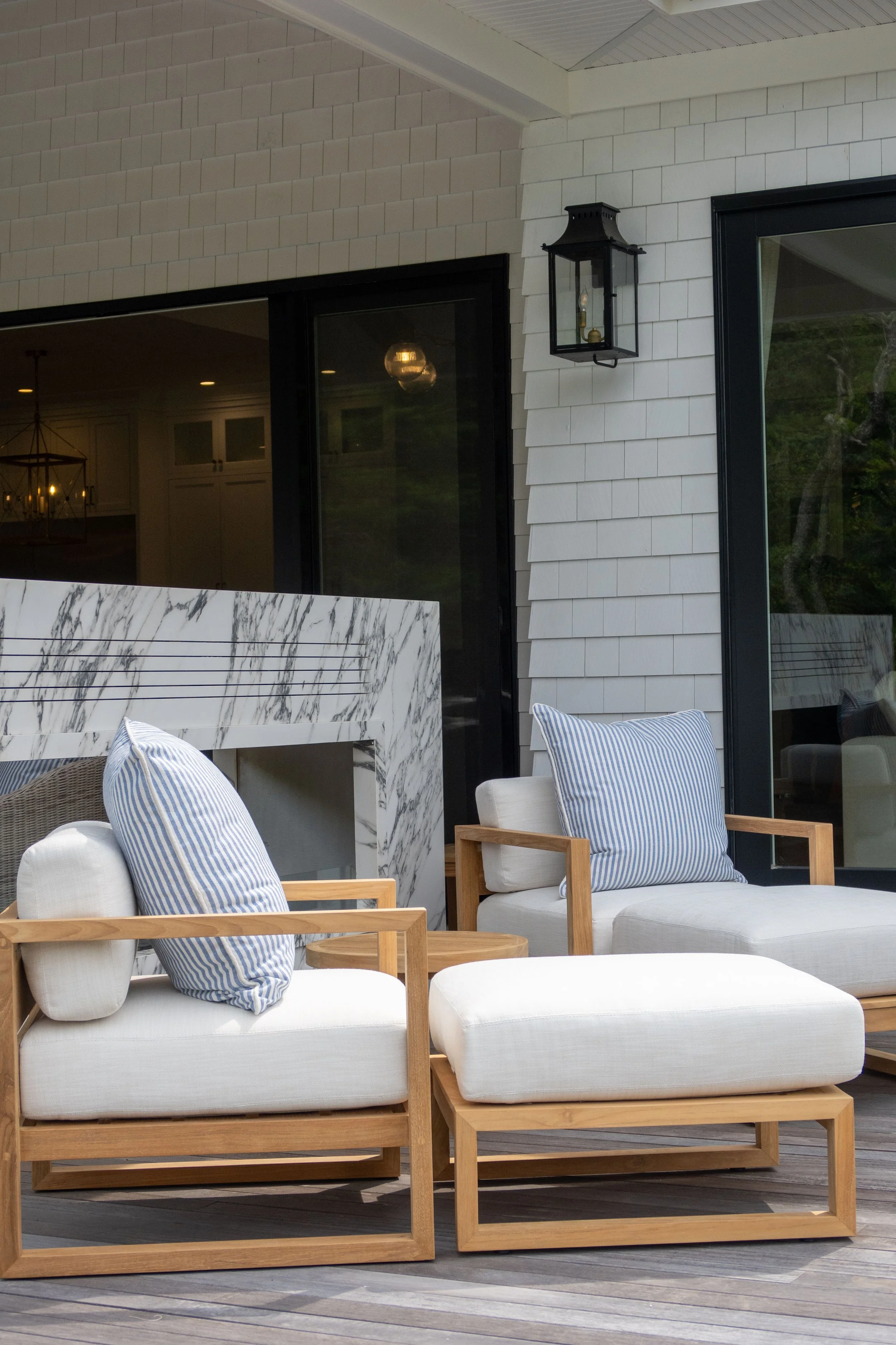 Hamptons coastal home designed by Spinazzola Interiors featuring reclaimed wood beams, handcrafted finishes and timeless luxury interiors.