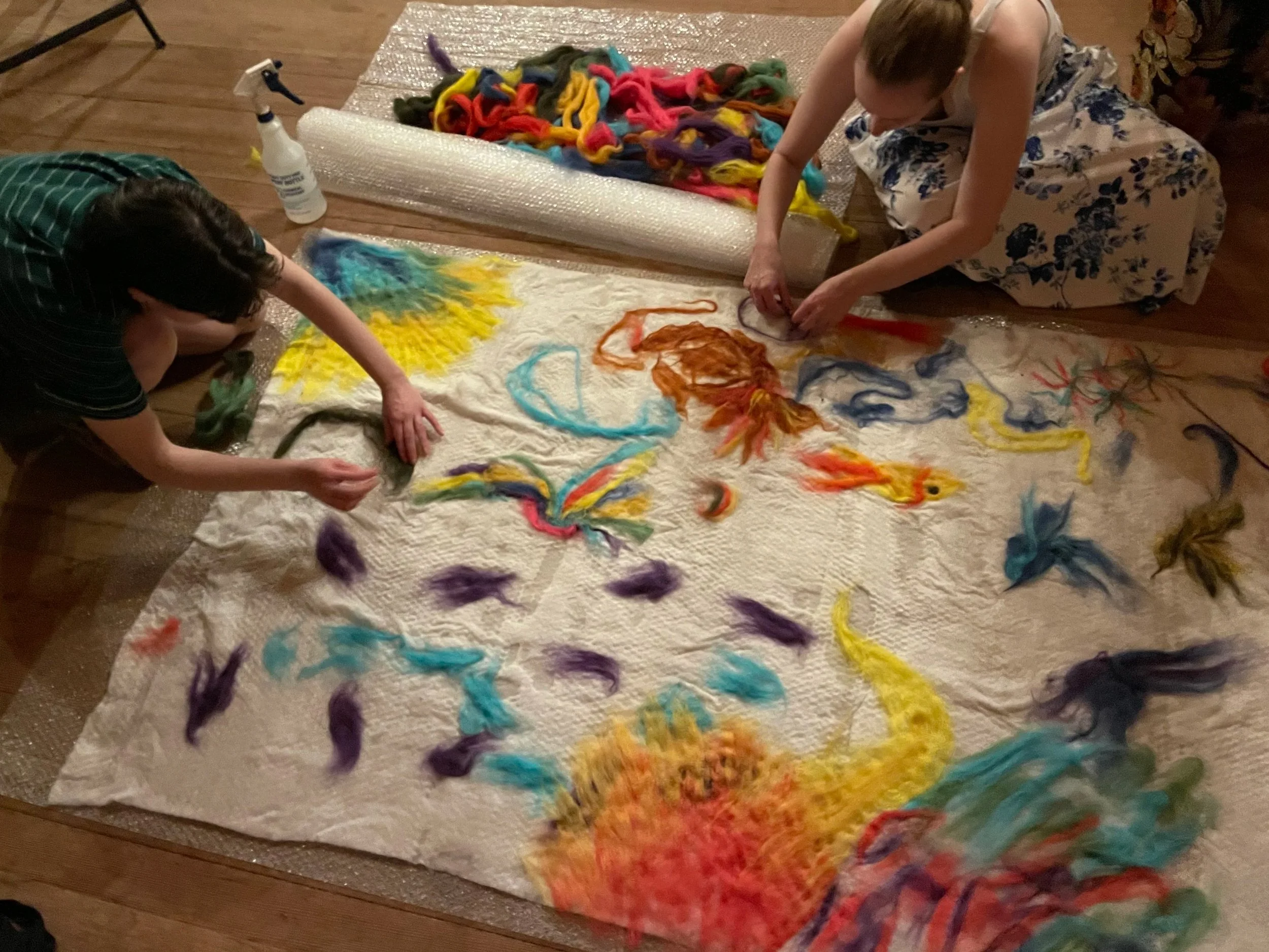 Process view of attendees at Lavender Country & Folk Dancers' Spring Camp 2026 creating 'Untitled (LCFD Spring Camp)', June 2026.