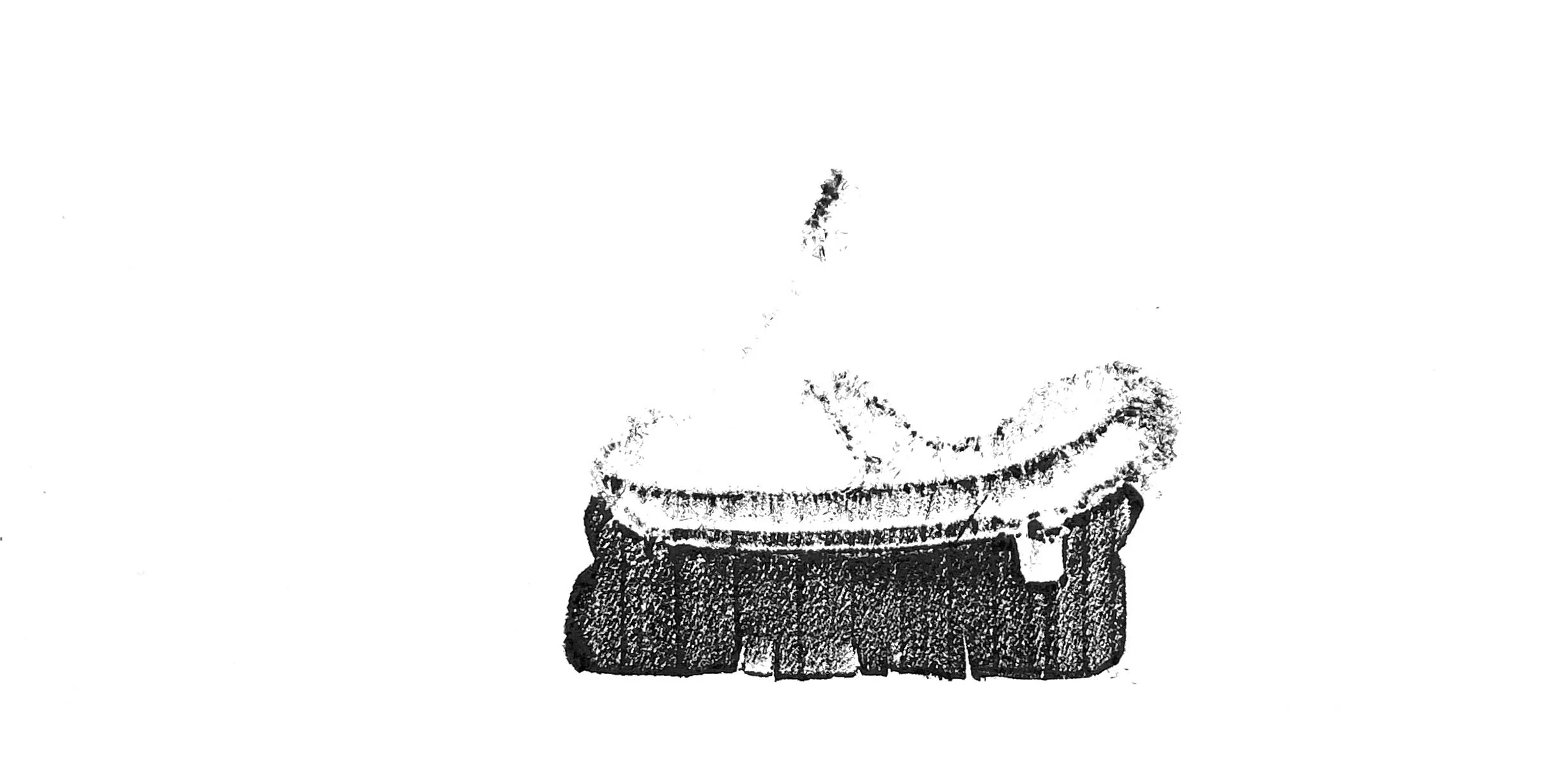 Trainer (stills), 2023. Relief prints from sliced trainer (sneaker).