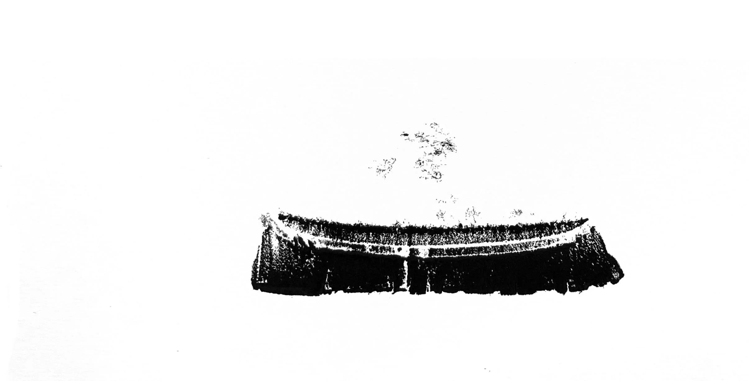 Trainer (stills), 2023. Relief prints from sliced trainer (sneaker).