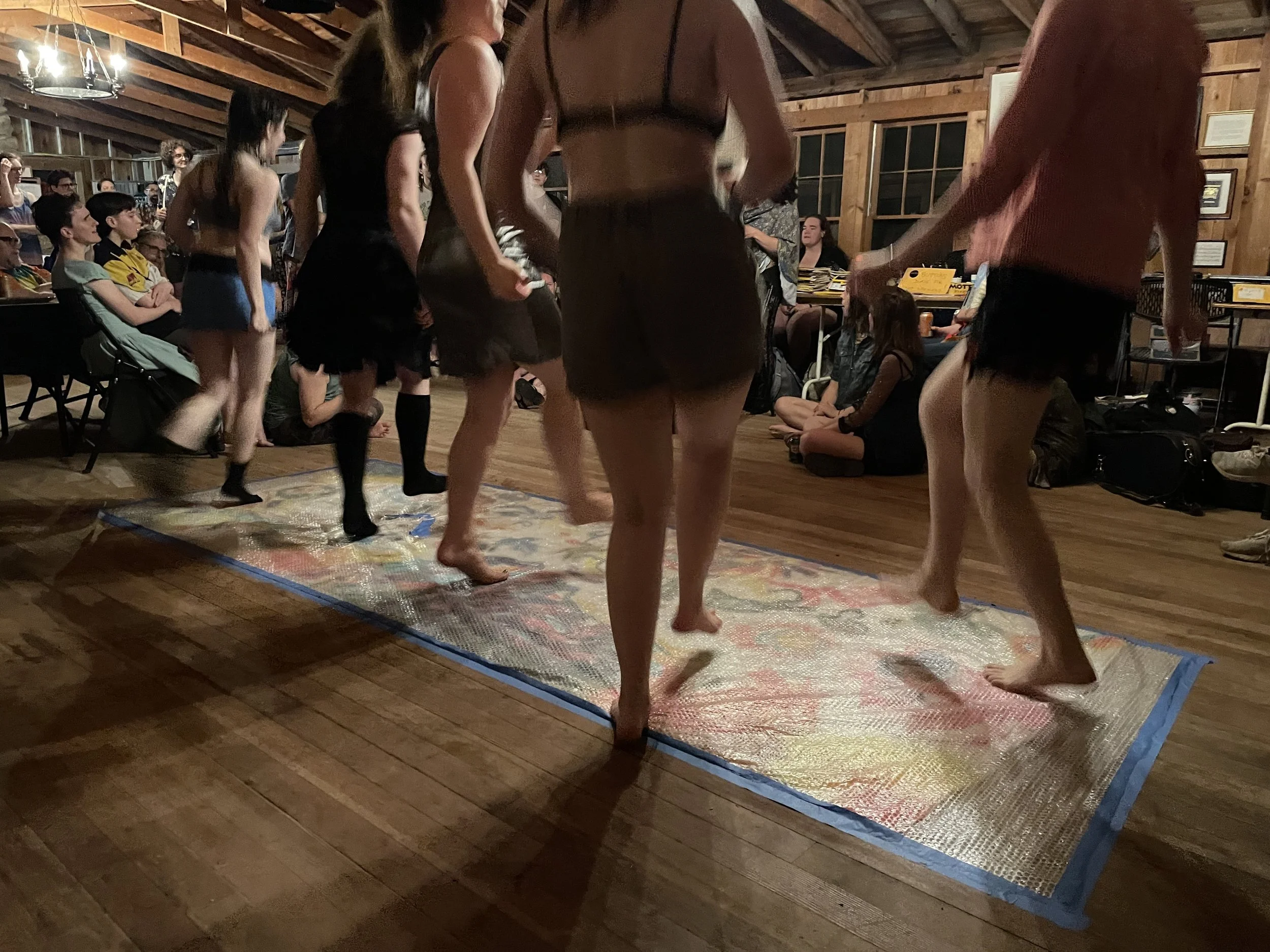 Process view of attendees at Lavender Country & Folk Dancers' Spring Camp 2026 creating 'Untitled (LCFD Spring Camp)', June 2026.