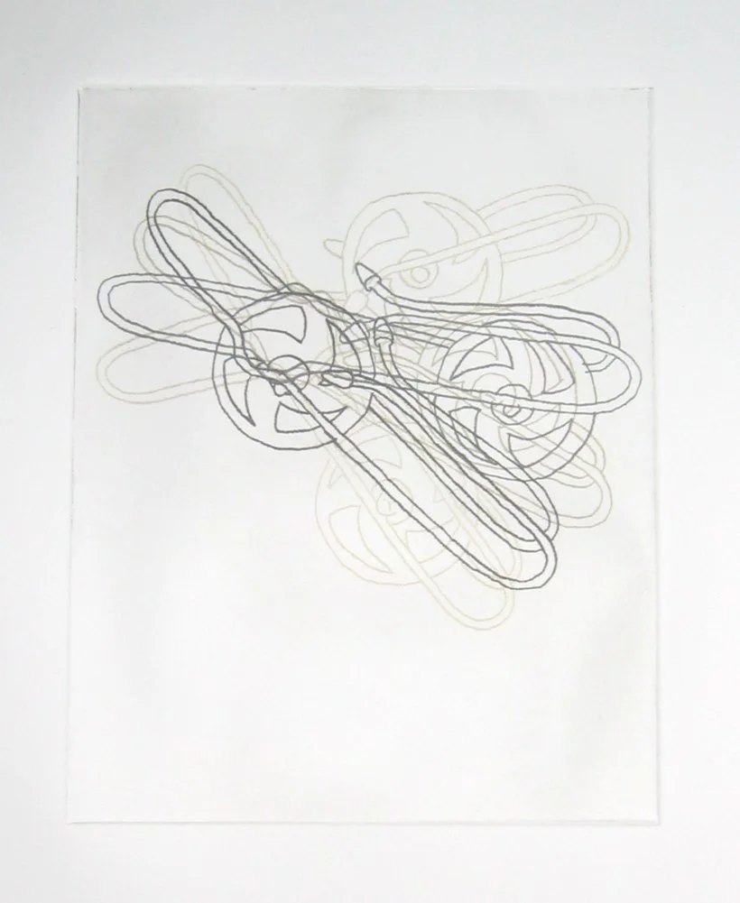 Wheelo (after Muybridge), 2009. Soft-ground etchings (ghost prints) on paper.