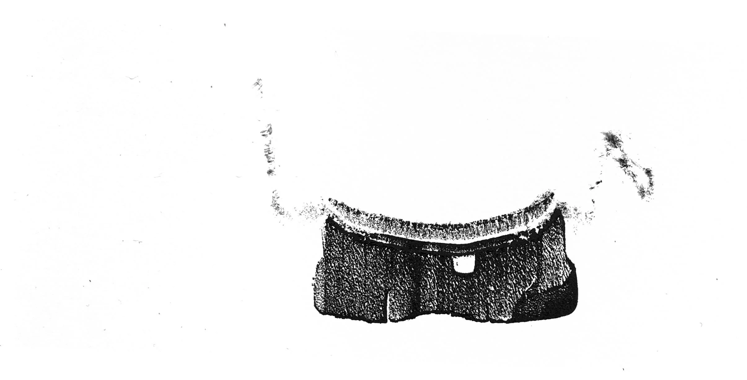 Trainer (stills), 2023. Relief prints from sliced trainer (sneaker).