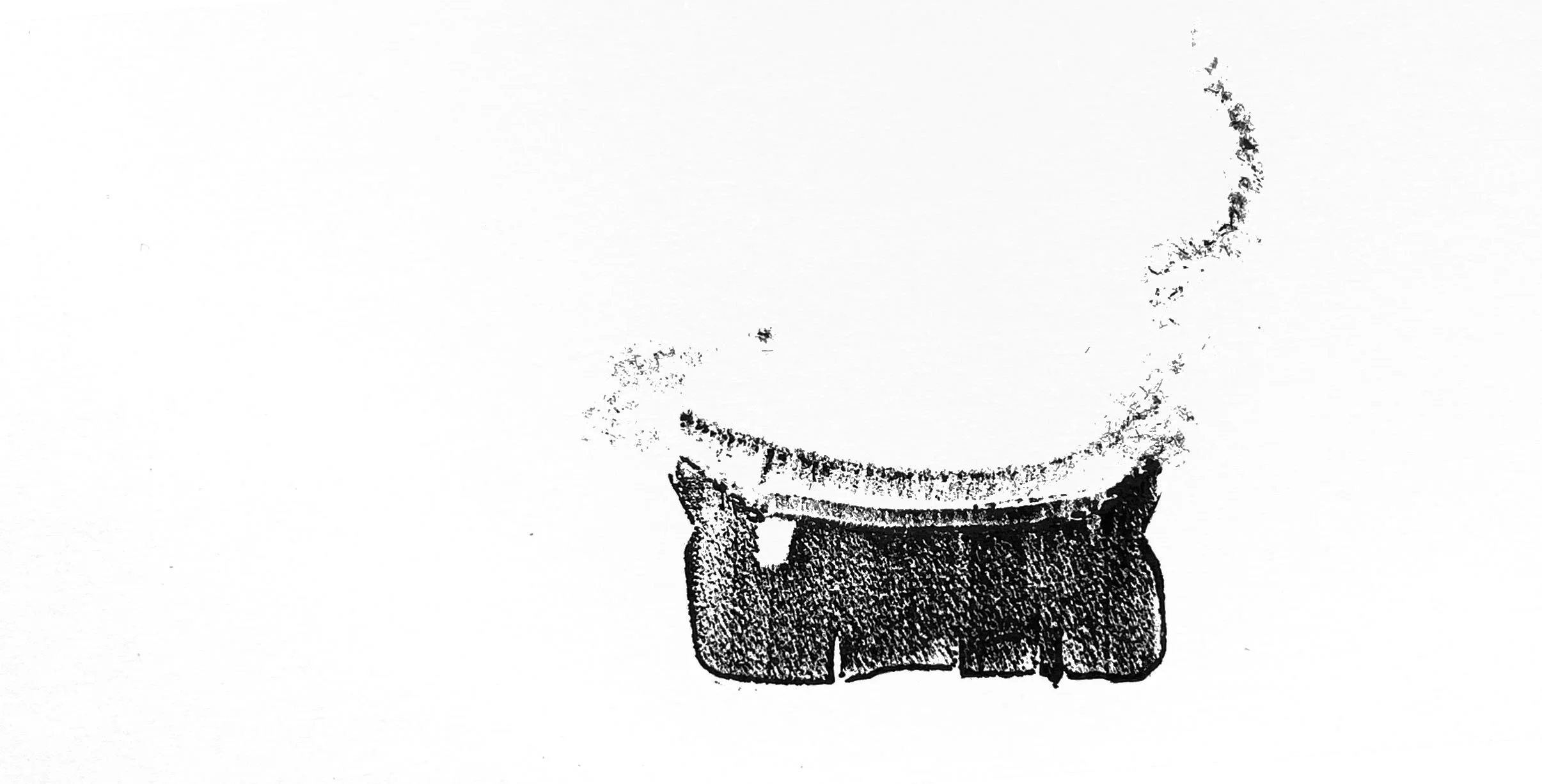 Trainer (stills), 2023. Relief prints from sliced trainer (sneaker).