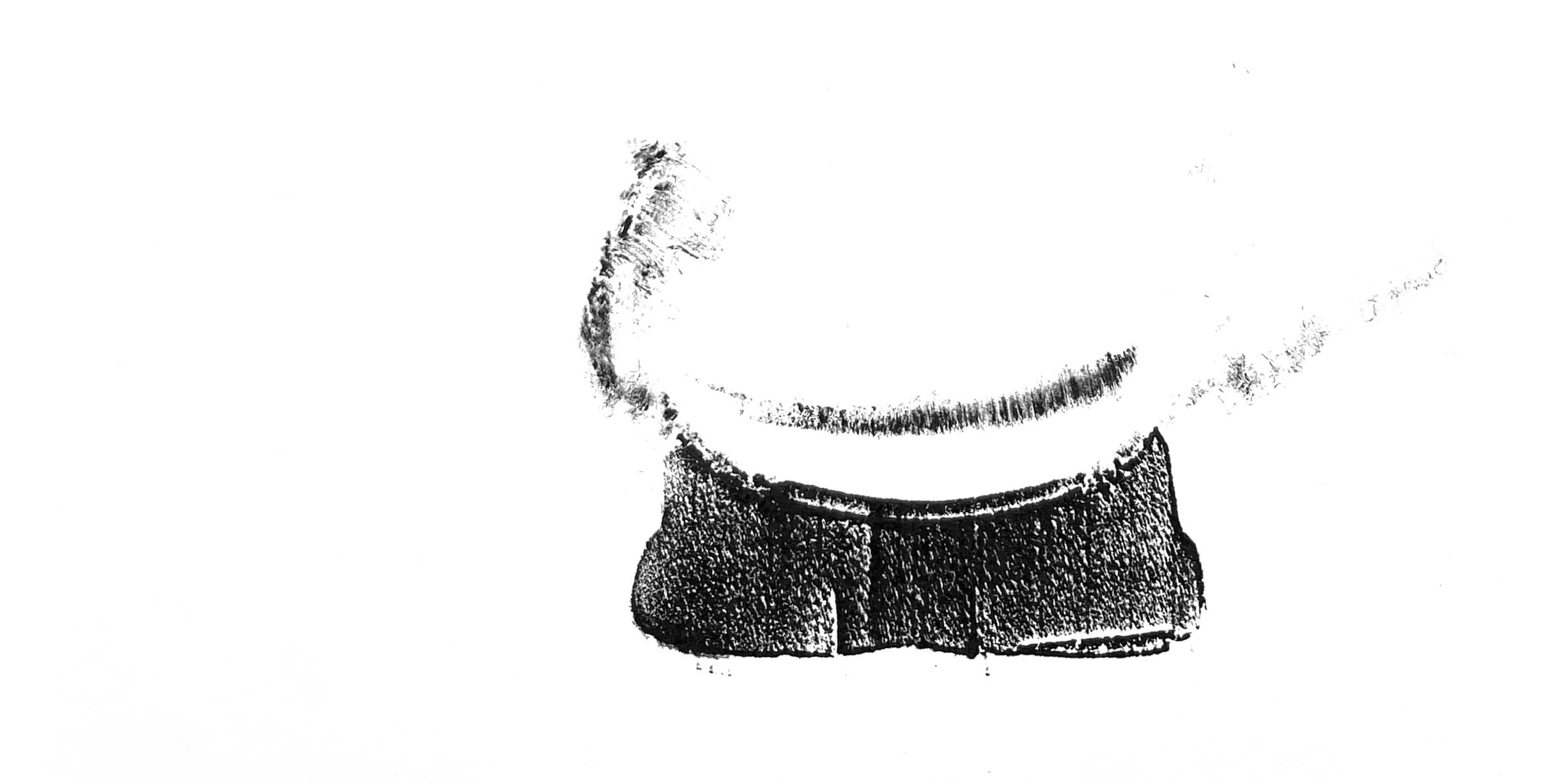 Trainer (stills), 2023. Relief prints from sliced trainer (sneaker).