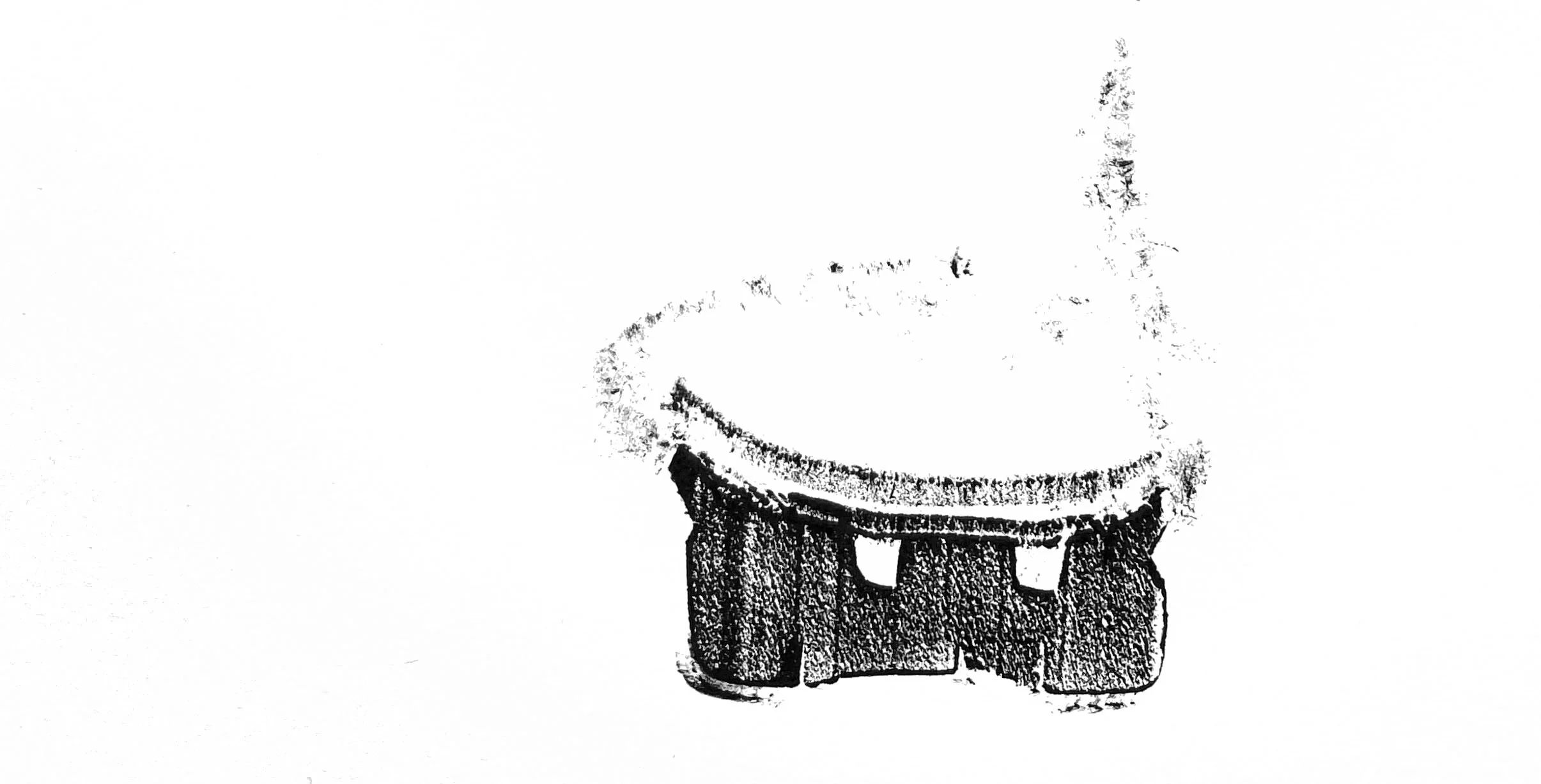Trainer (stills), 2023. Relief prints from sliced trainer (sneaker).