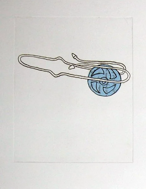 Wheelo (4), 2009. Soft-ground etching and chine collé using airmail letters.