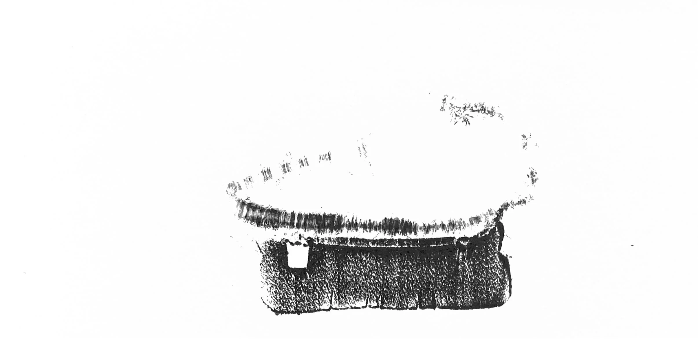 Trainer (stills), 2023. Relief prints from sliced trainer (sneaker).