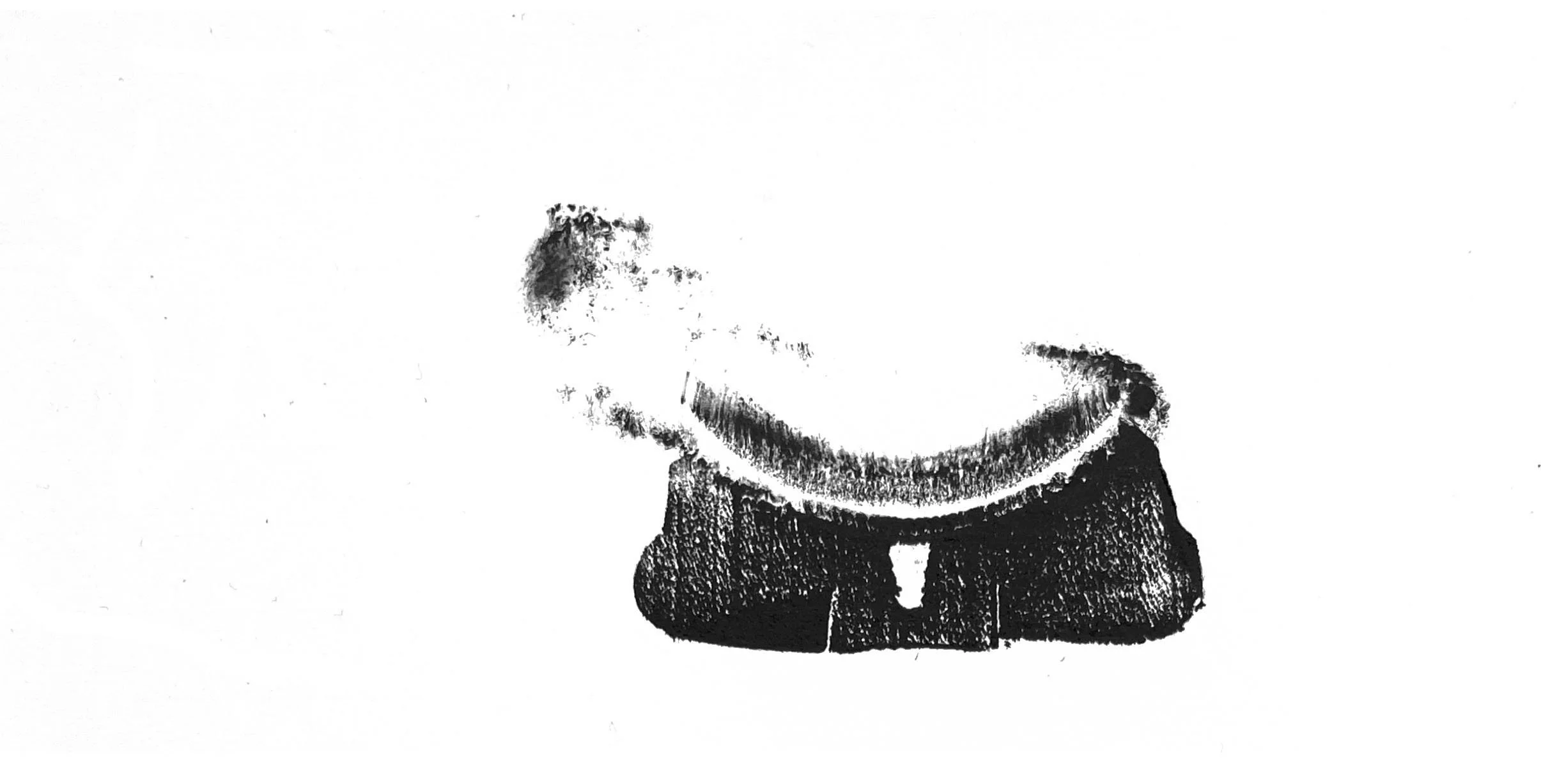 Trainer (stills), 2023. Relief prints from sliced trainer (sneaker).