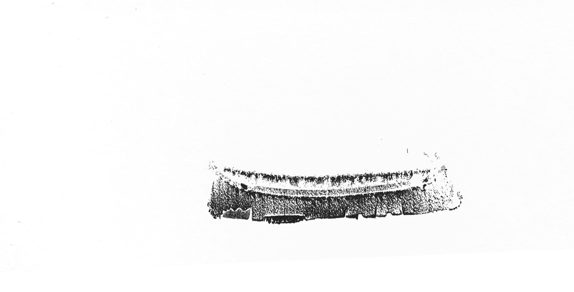 Trainer (stills), 2023. Relief prints from sliced trainer (sneaker).