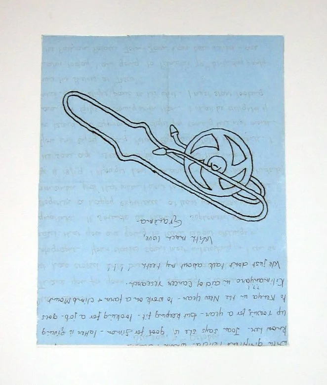 Letter, 2009. Soft-ground etching on airmail letter.