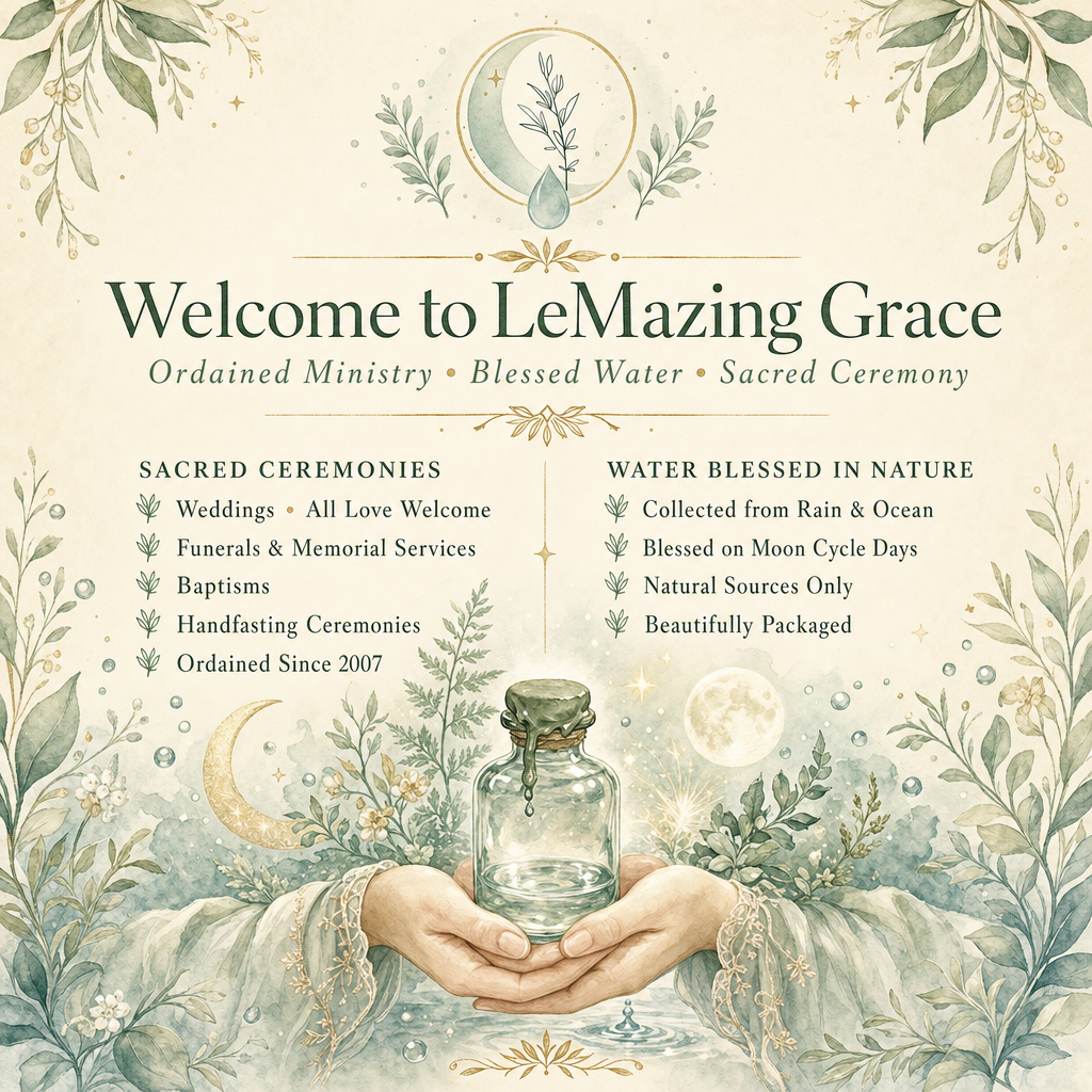 Wedding Officiant, Blessed Water, Weddings, Baptisms, Handfasting