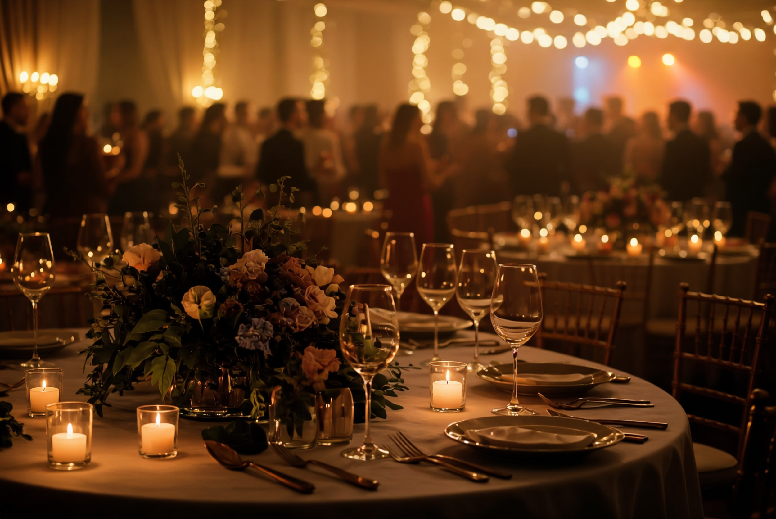 Festlich gedeckte Tafel für Hochzeit, Geburtstag, Gala-Dinner oder Firmenfeier in Norddeutschland / Hamburg