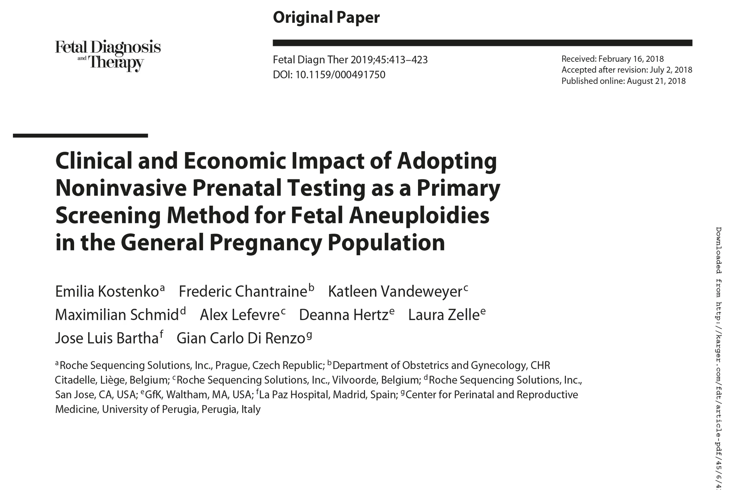 Universal Access to Prenatal Screening: A Belgian Success Story