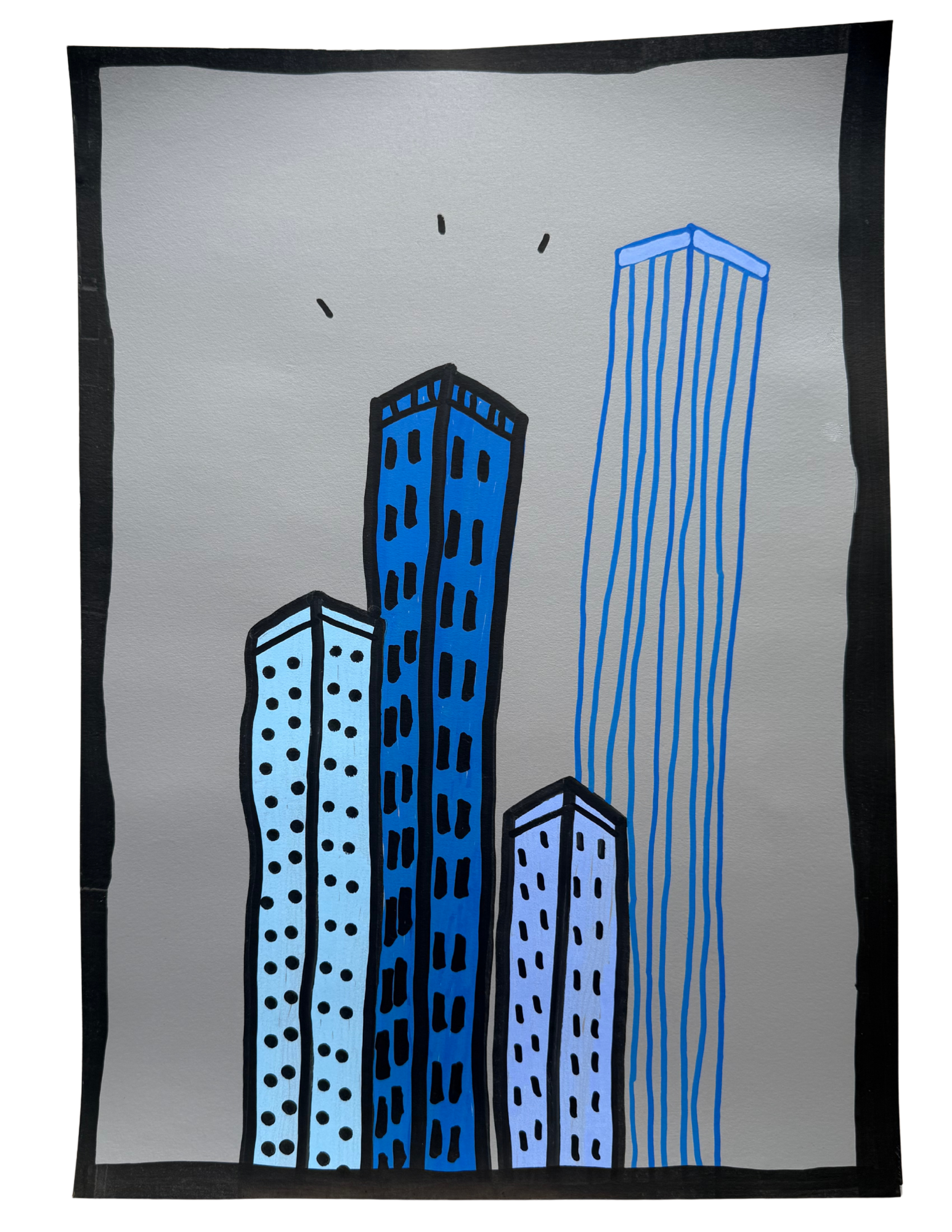buildings in blue