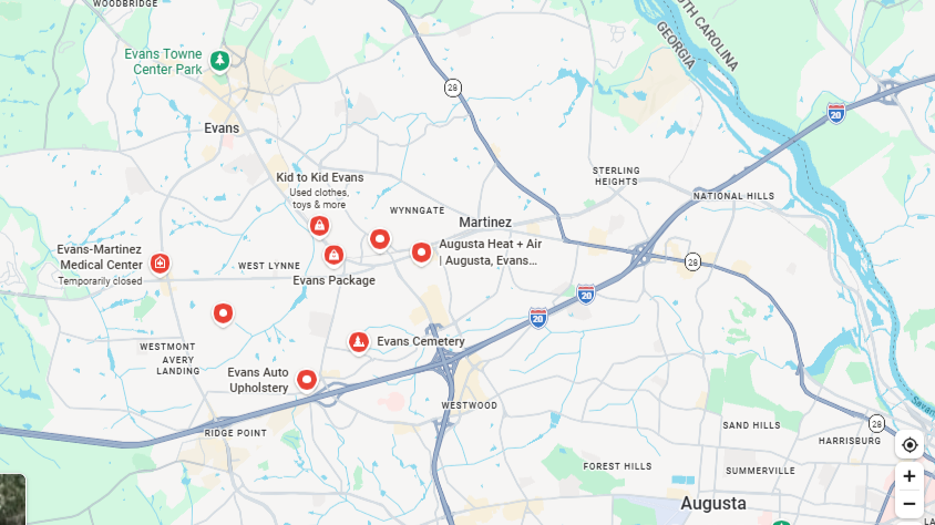 martinez ga google map - safe transportation of augusta service area