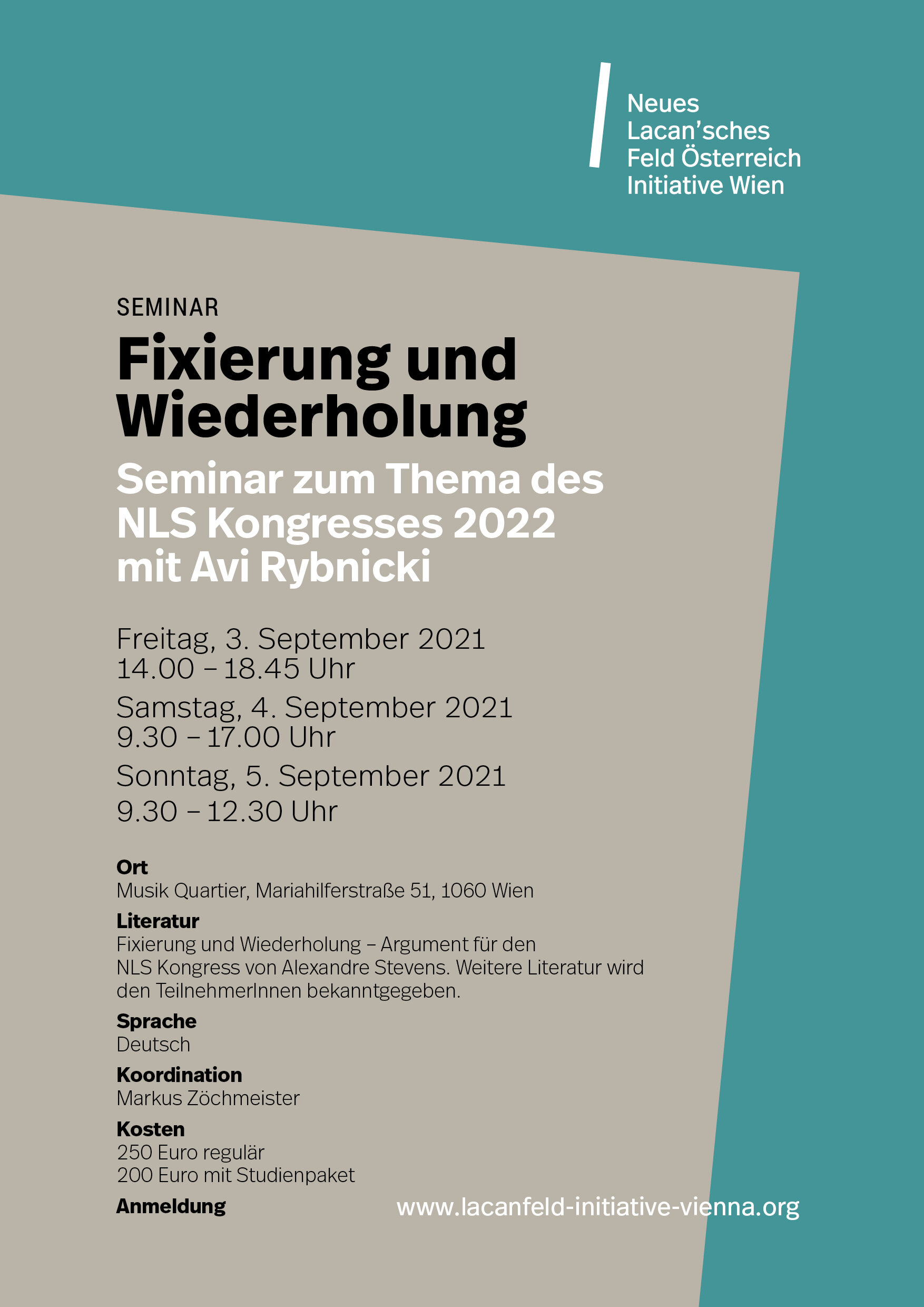 Seminar zum Thema das NLS Kongresses 2022 Fixierung und Wiederholung Lehrender: Avi Rybnicki