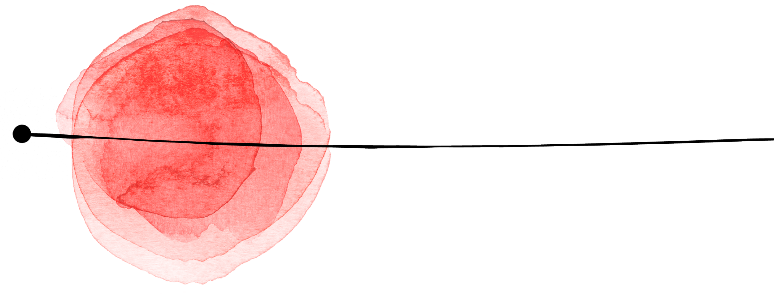 Illustration of a red and pink watercolor-style sphere with black lines crossing through it, set against a gradient background.