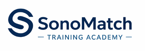 Logo of SonoMatch Training Academy featuring a stylized 'S' in a circle with the company name and 'Training Academy' underneath.