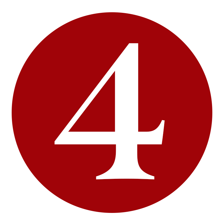 Number four inside a red circle.