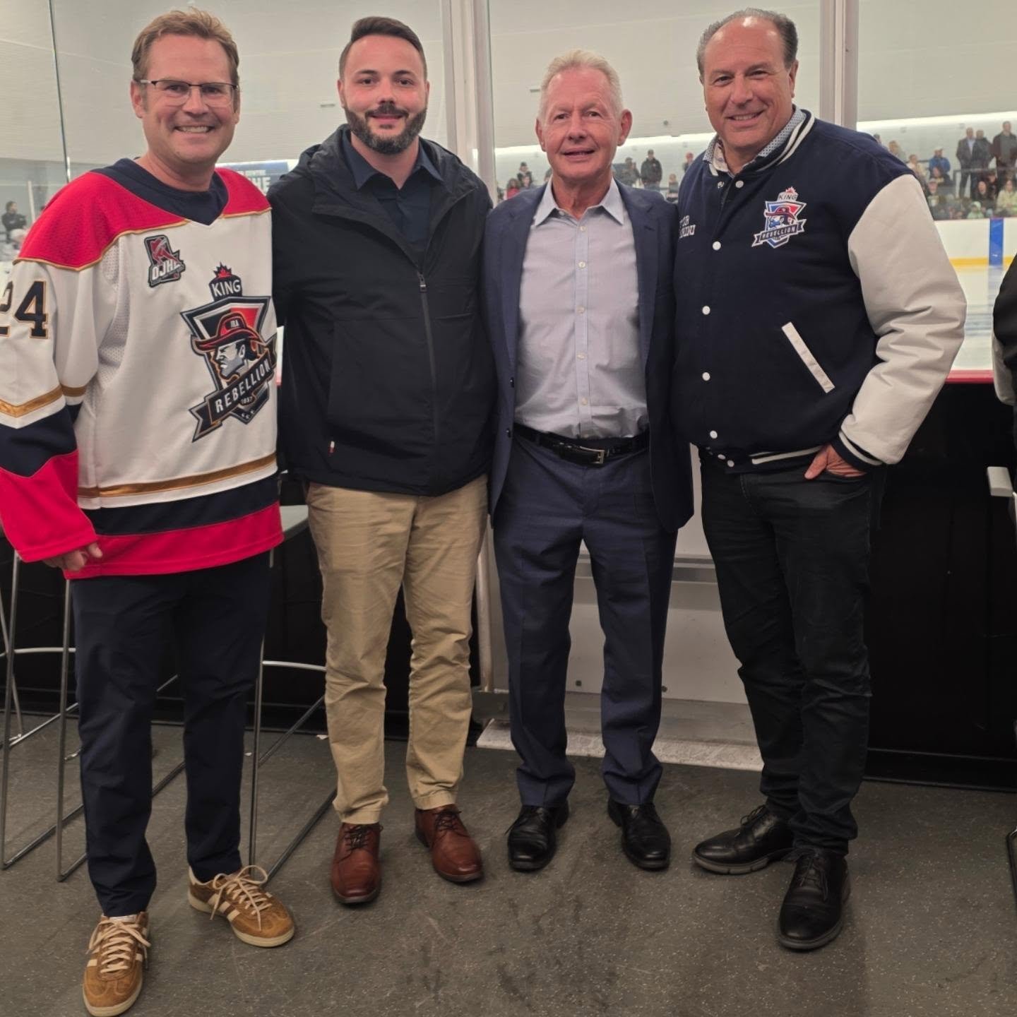 Great way to start the hockey season with King's Inaugural Sport Hall of Fame inductee Mike Kitchen dropping the puck at an OHL exhibition game between Sudbury Wolves and Barrie Colts.